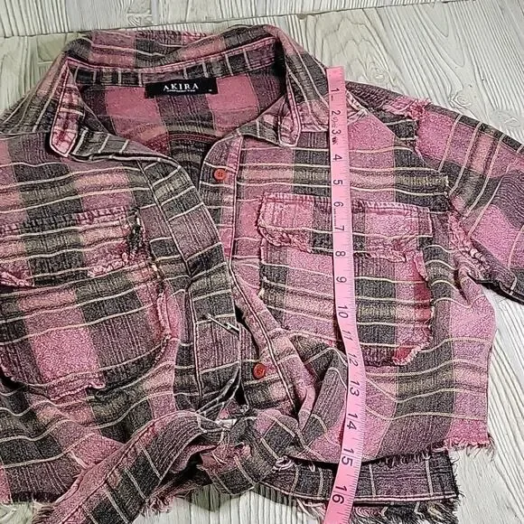 Akira Cool Again Grunge Y2K Flannel Blouse Womens Size Medium - Picture 8 of 11